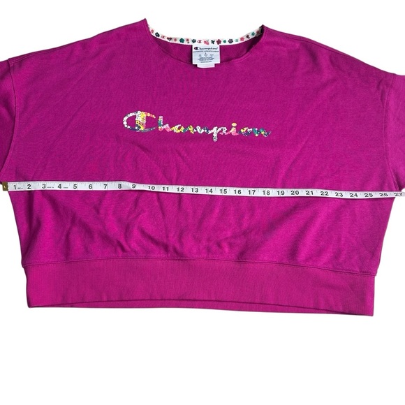 Champion Women's French Terry Logo Sweatshirt Pink Size Large - Picture 4 of 8